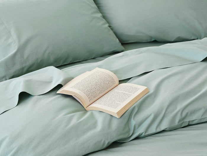 Refined Organic Percale Duvet Cover - Coyuchi | Seafoam