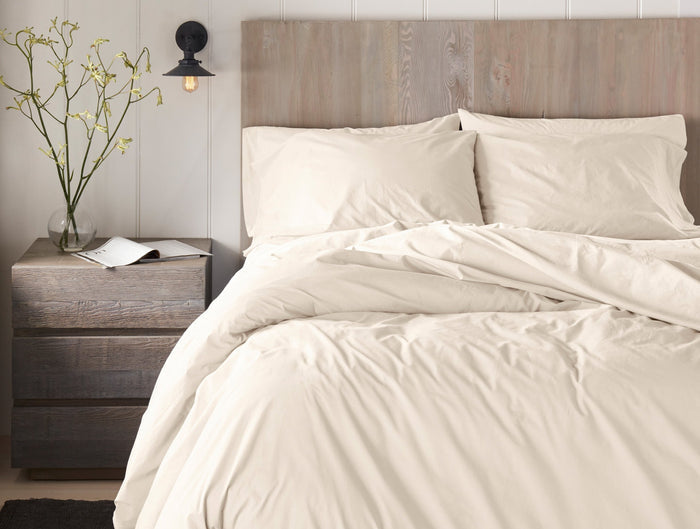 300 Thread Count Organic Percale Duvet Cover | Undyed