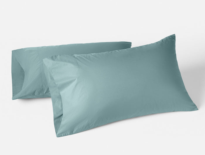 300 Thread Count Organic Percale Pillowcases - Coyuchi | Pacific Blue