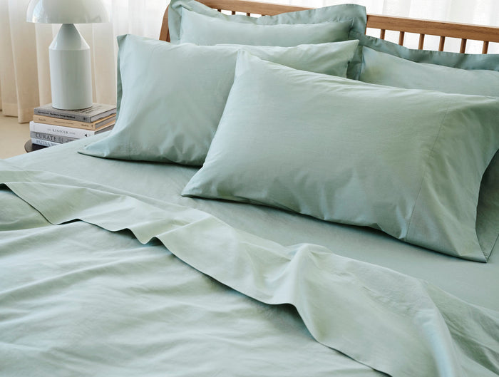 Refined Organic Percale Pillowcases - Coyuchi | Seafoam