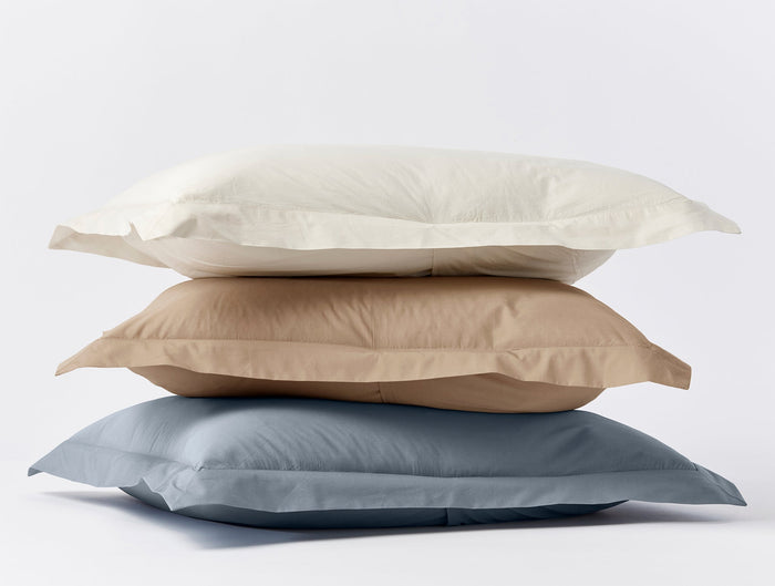 300 Thread Count Organic Percale Shams  | Undyed