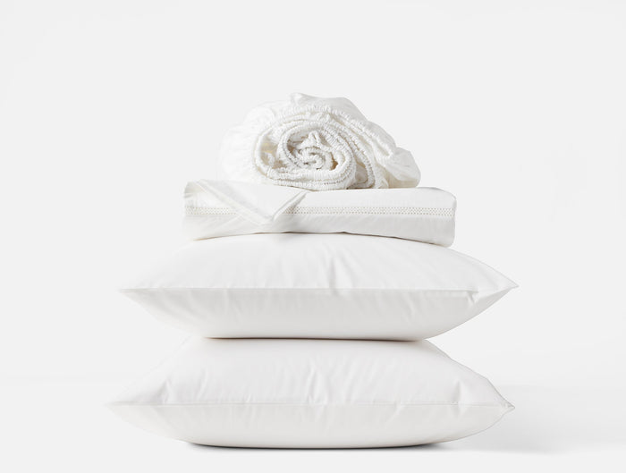 Refined Organic Percale Sheet Set - Coyuchi | Lattice Alpine White