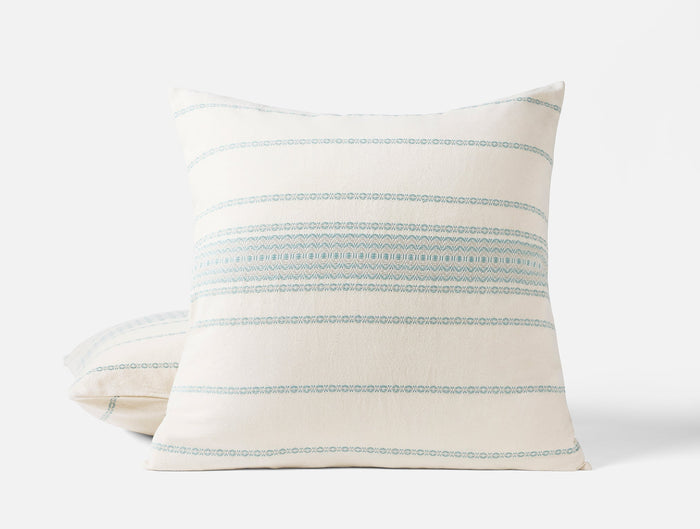Rippled Stripe Organic Sham - Coyuchi | Undyed w/Surf