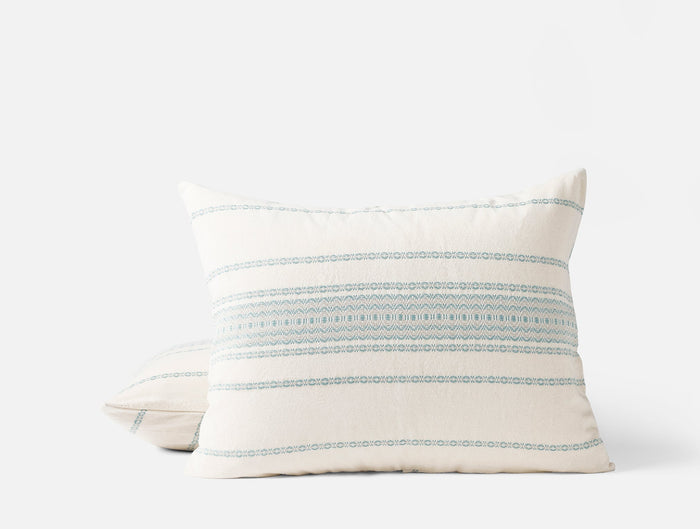 Rippled Stripe Organic Sham - Coyuchi | Undyed w/Surf