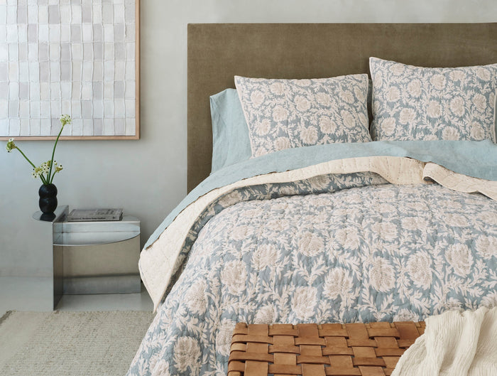 Robles Handstitched Organic Sham - Coyuchi | Tidal w/Khaki