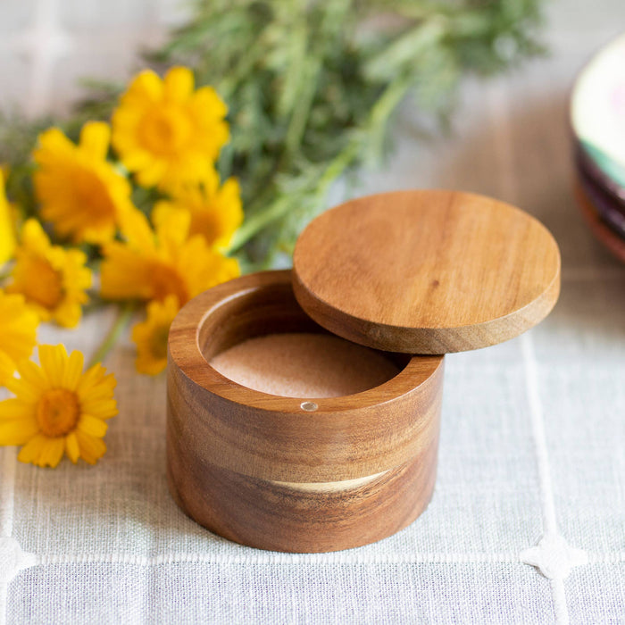 Rock & Branch® Acacia Salt Cellar with Swivel Lid
