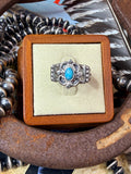 Running Bear Navajo Turquoise and Sterling Silver Ring size 8