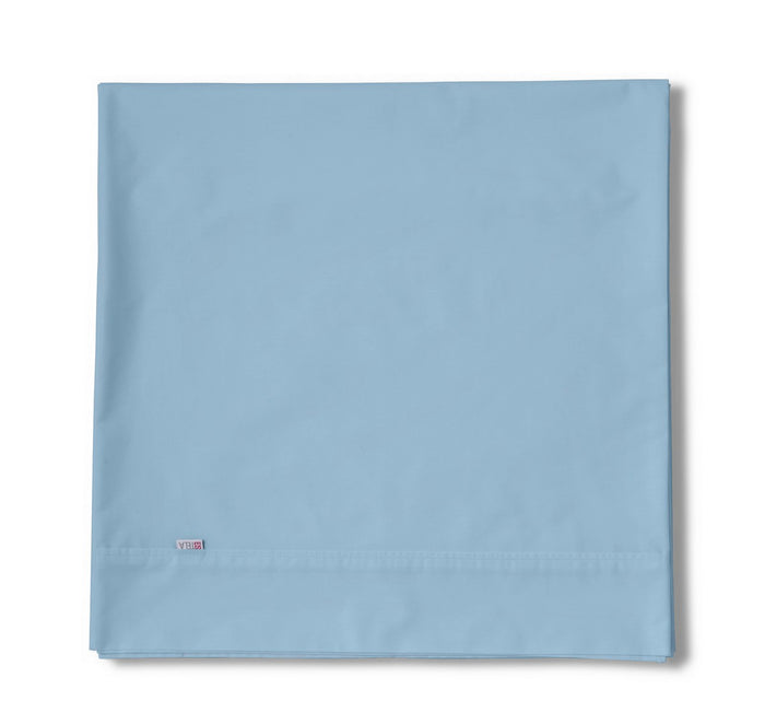 Sábana encimera algodón azul celeste producto plegado