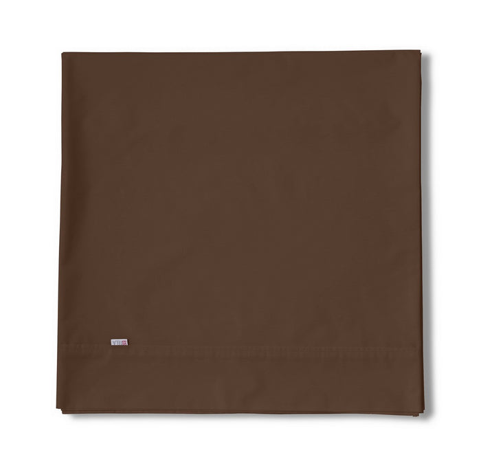 Sábana encimera algodón café producto plegado