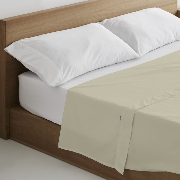 Sábana encimera algodón piedra escena de cama