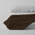 Sábana encimera algodón 200 hilos chocolate escena de cama