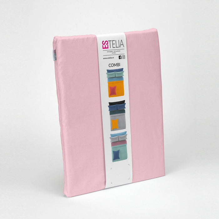 Sábana encimera algodón poliéster rosa presentación en bolsa de tela