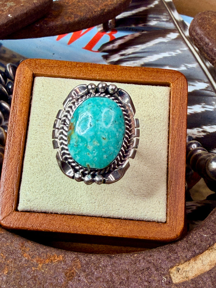 Samuel Yellowhair Native Turquoise Ring size 8