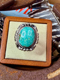 Samuel Yellowhair Native Turquoise Ring size 8