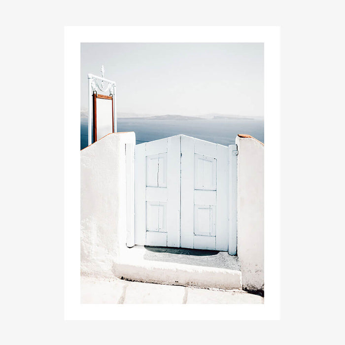 Santorini Gate wall art print