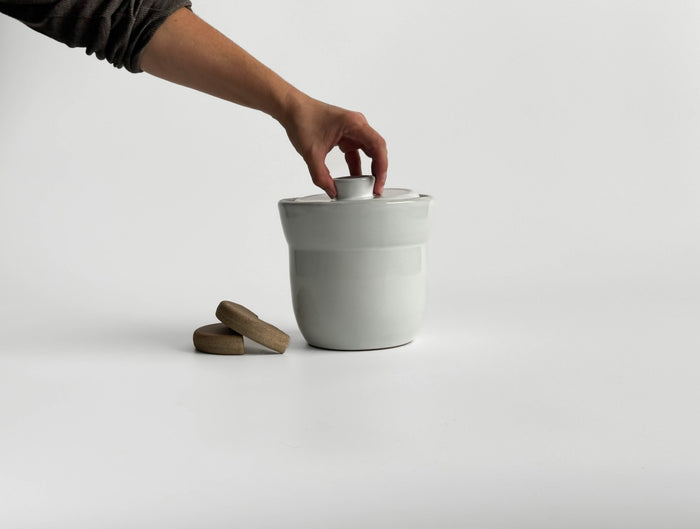 Sarah Kersten Studio Small Fermentation Jar | Classic White