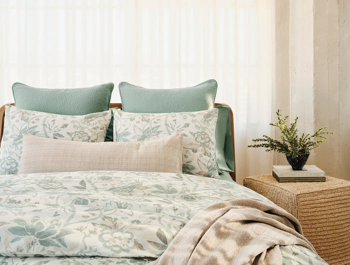 Sea Bloom Print Sham - Coyuchi | Natural w/Sage