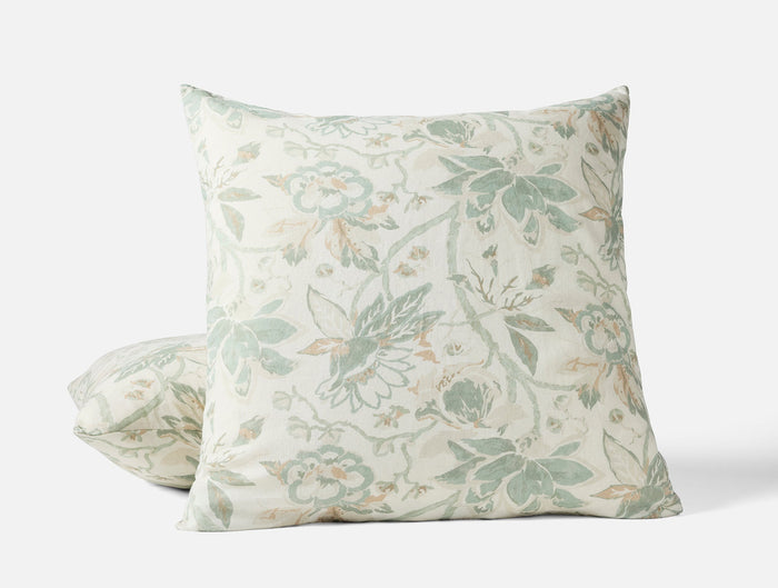 Sea Bloom Print Sham - Coyuchi | Natural w/Sage
