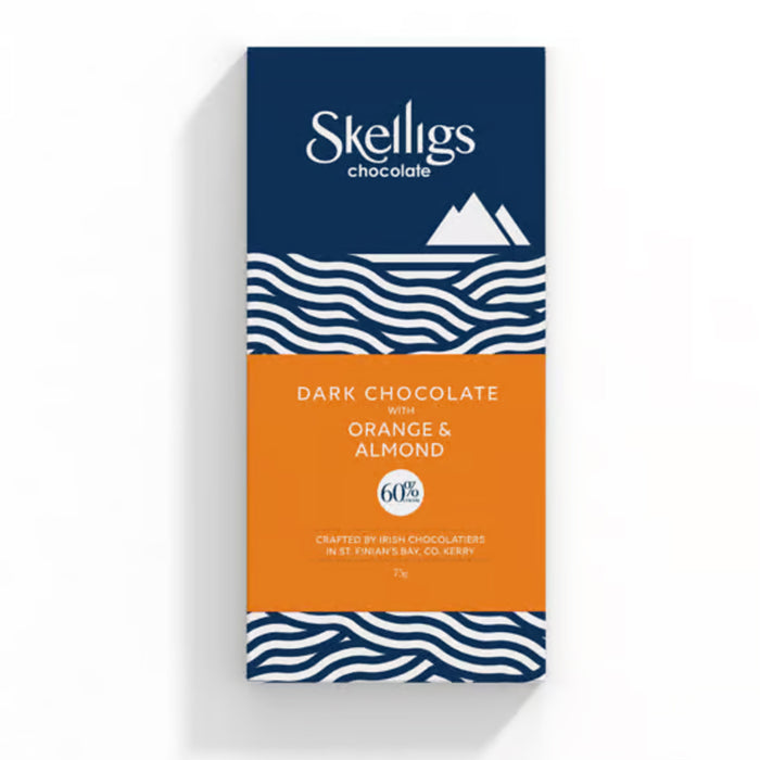 Skelligs Orange & Almond Dark Chocolate Bar