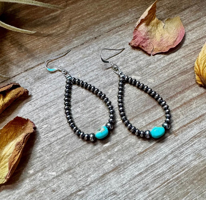Sleeping Beauty Turquoise Teardrop Earrings – Sterling Silver