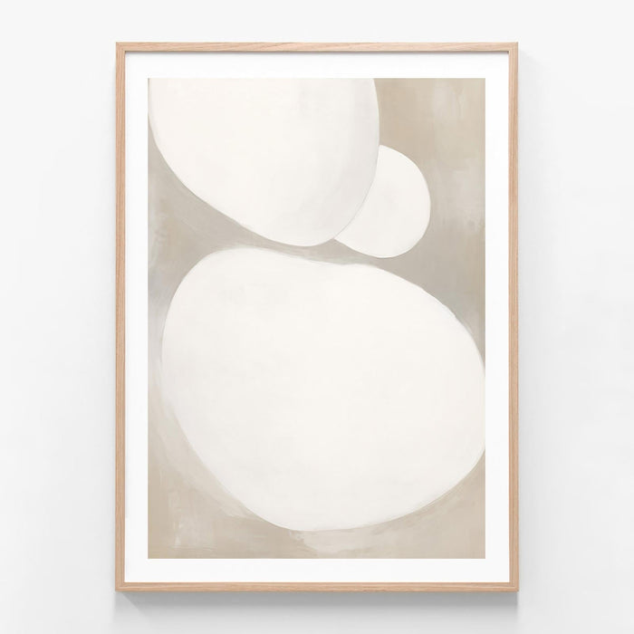 Smooth Pebbles 2 oak framed print