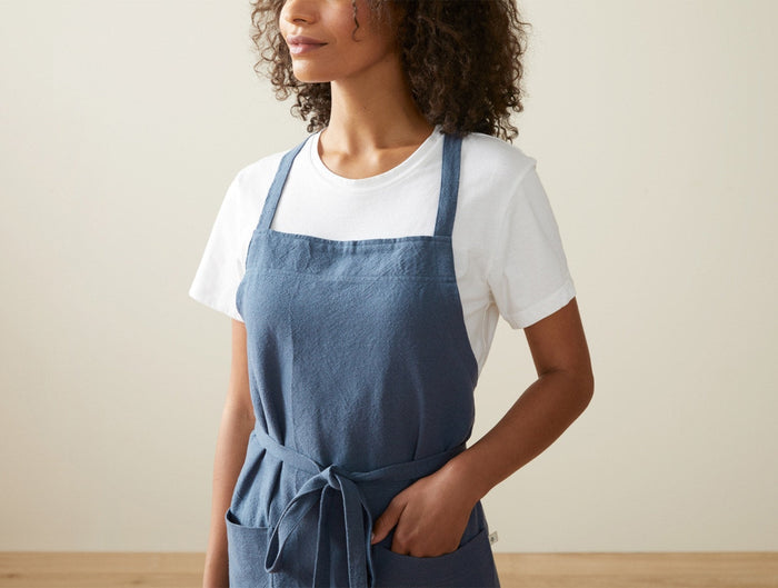 Sonoma Textured Organic Apron | Blue Jay