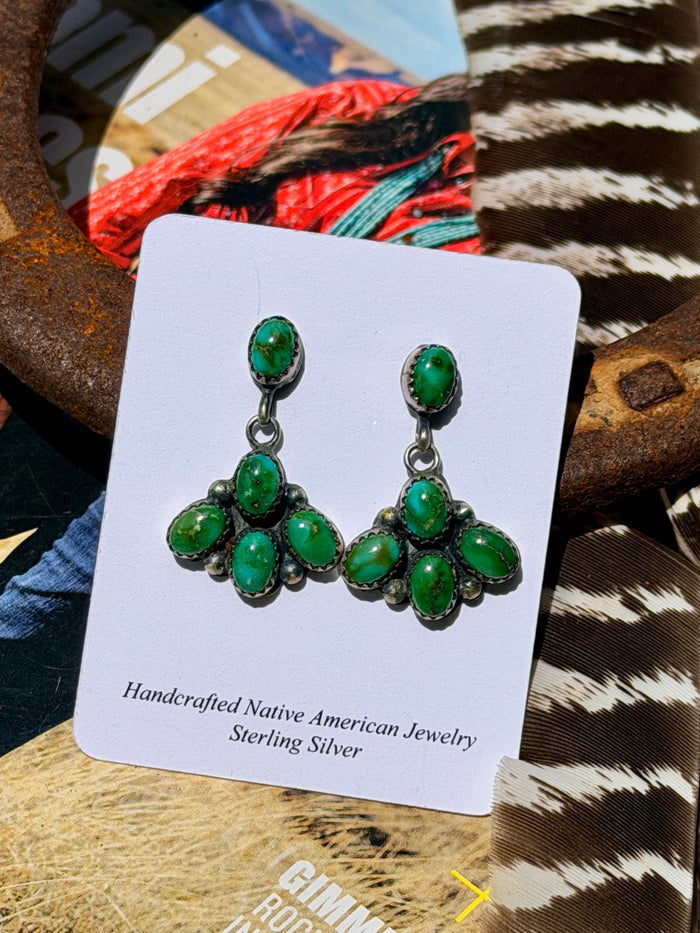Sonoran Gold Drop Cluster Earrings by Julia Etsitty