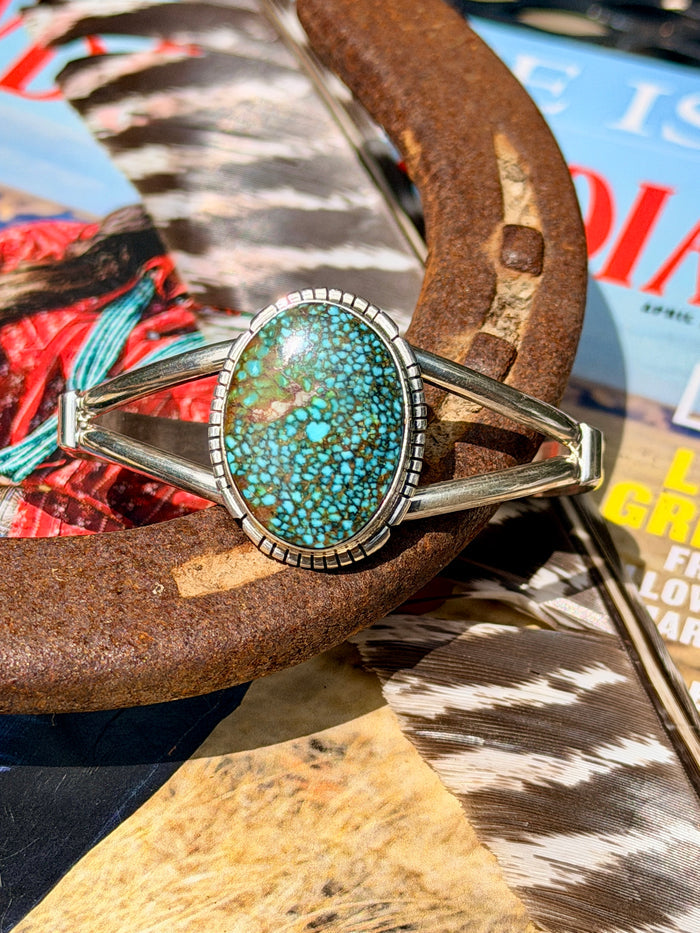 Spiderweb Turquoise Cuff by Samson Etcitty