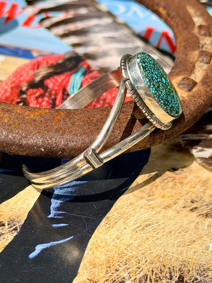 Spiderweb Turquoise Cuff by Samson Etcitty