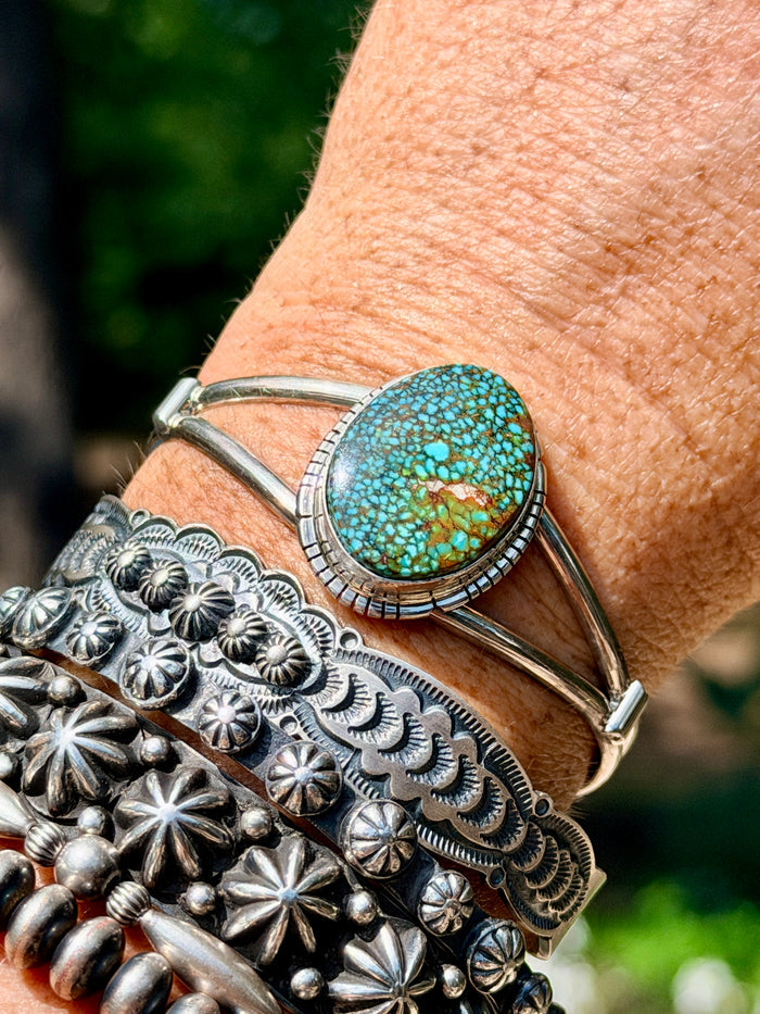 Spiderweb Turquoise Cuff by Samson Etcitty