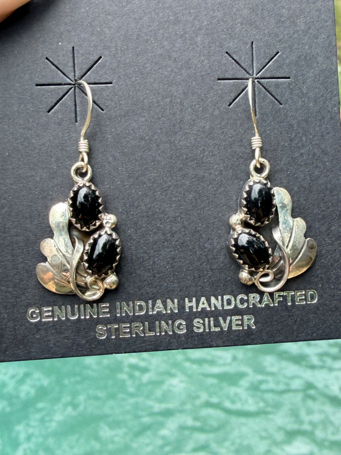 Sterling Silver and Black Onyx Earrings