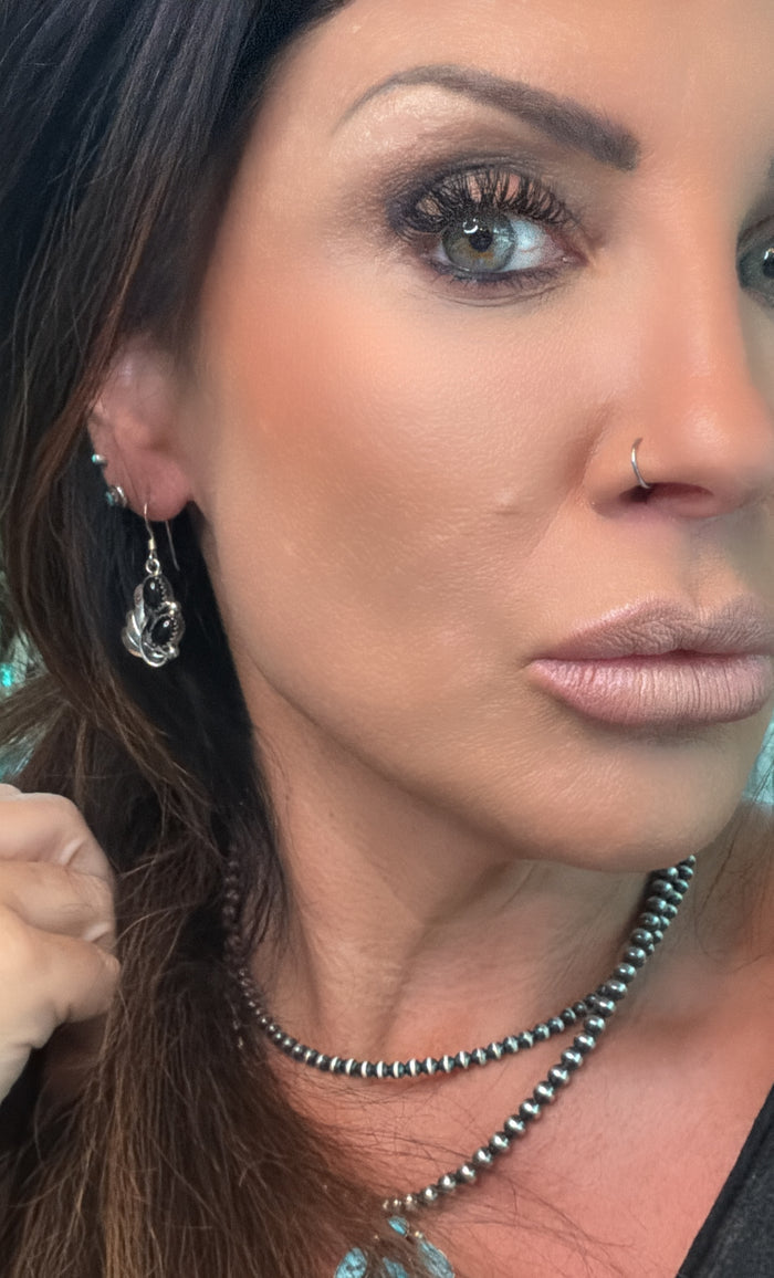 Sterling Silver and Black Onyx Earrings