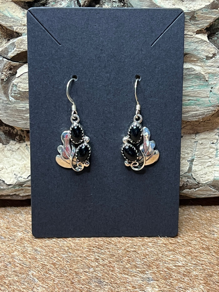 Sterling Silver and Black Onyx Earrings