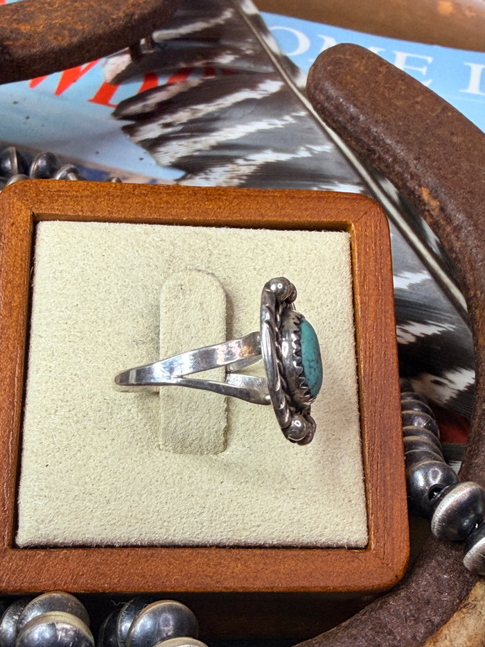 Sterling Silver and Turquoise Ring stamped B, size 7