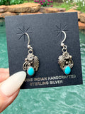 Sterling Silver Detailed Earrings with Kingman Turquoise by Jimson Belin