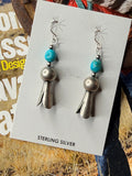 Sterling Silver Kingman Turquoise Blossom Earrings