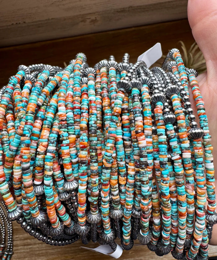 Sterling Silver Pearl Necklace with Extra Turquoise & Spiny Oyster