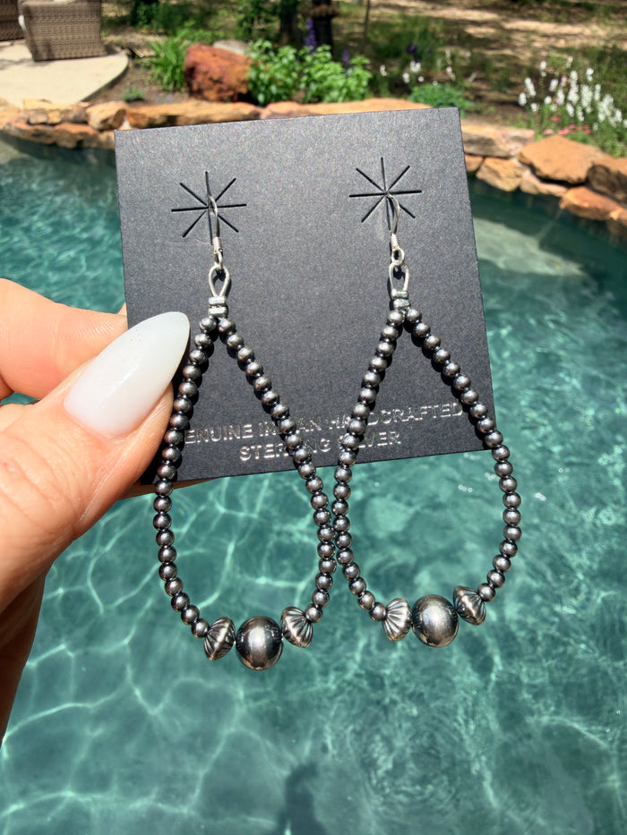 Sterling Silver Pearl Teardrop Earrings