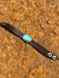 Sterling Silver Turquoise Leather Bracelet