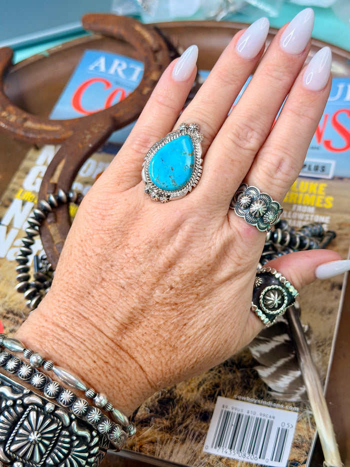 Sterling Silver Turquoise Ring size 6