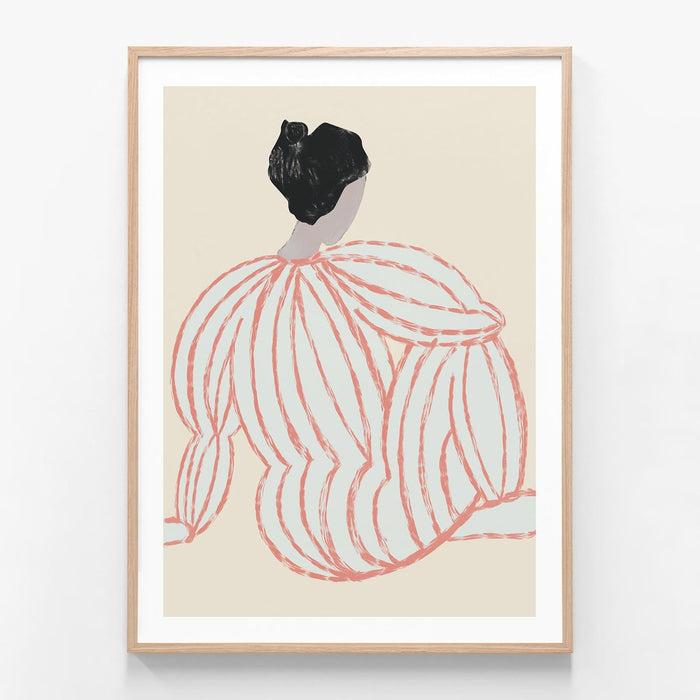 Stripe Pyjamas oak framed print