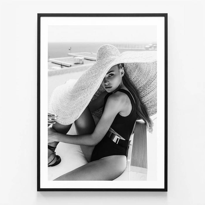 Sun Shade wall art print in black frame