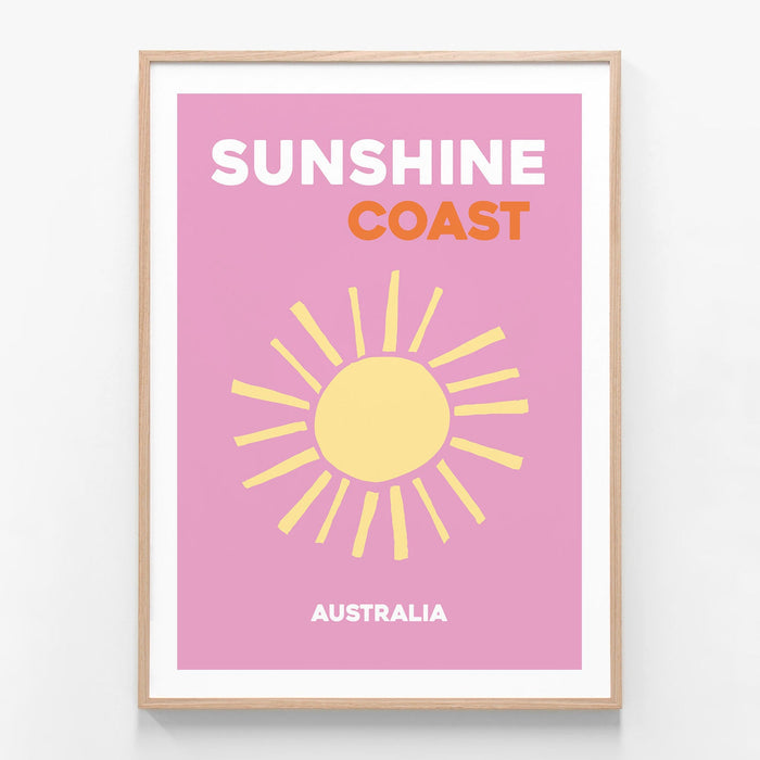 Sunshine Coast oak framed art print