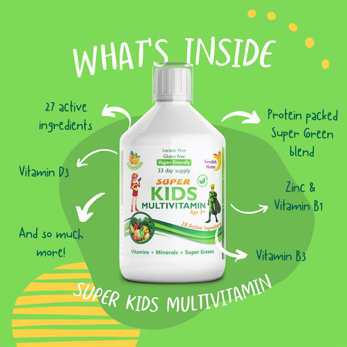 Swedish Nutra Super Kids Multivitamin Information
