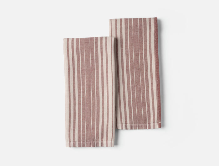 Sycamore Organic Cotton Linen Towels - Coyuchi | Flax w/Garnet