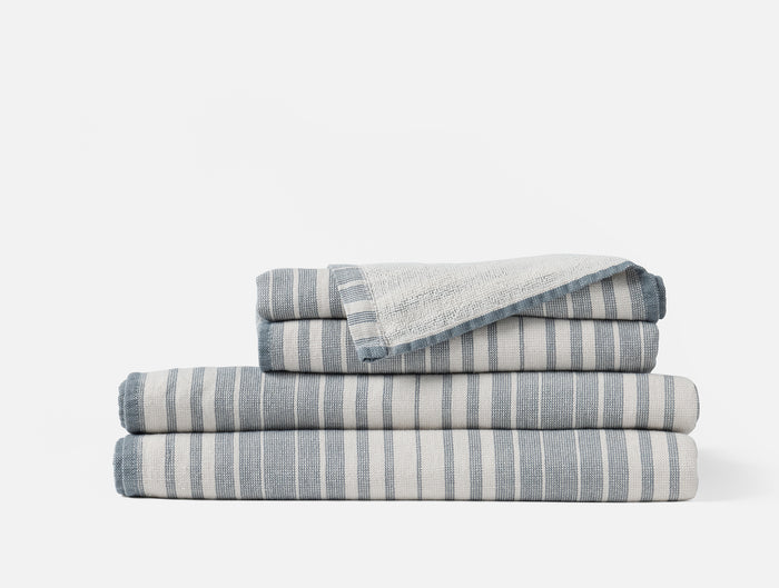 Sycamore Organic Cotton Linen Towels - Coyuchi | Flax w/Gulf