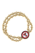 Texas Tech Red Raiders Pave Disc 2-Row Ball Bead Bracelet