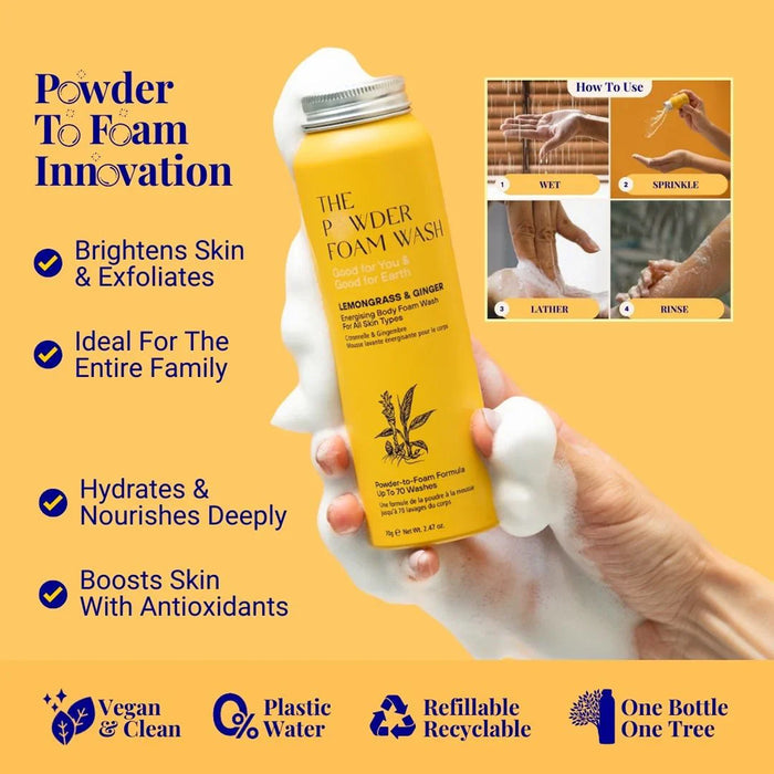 The Powder Foam Body Wash in Lemongrass & Ginger