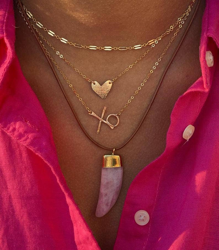 Tiny Textured Heart Necklace