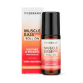 Tisserand Muscle Ease Active Roll-On essential oil bottle next to its retail box.